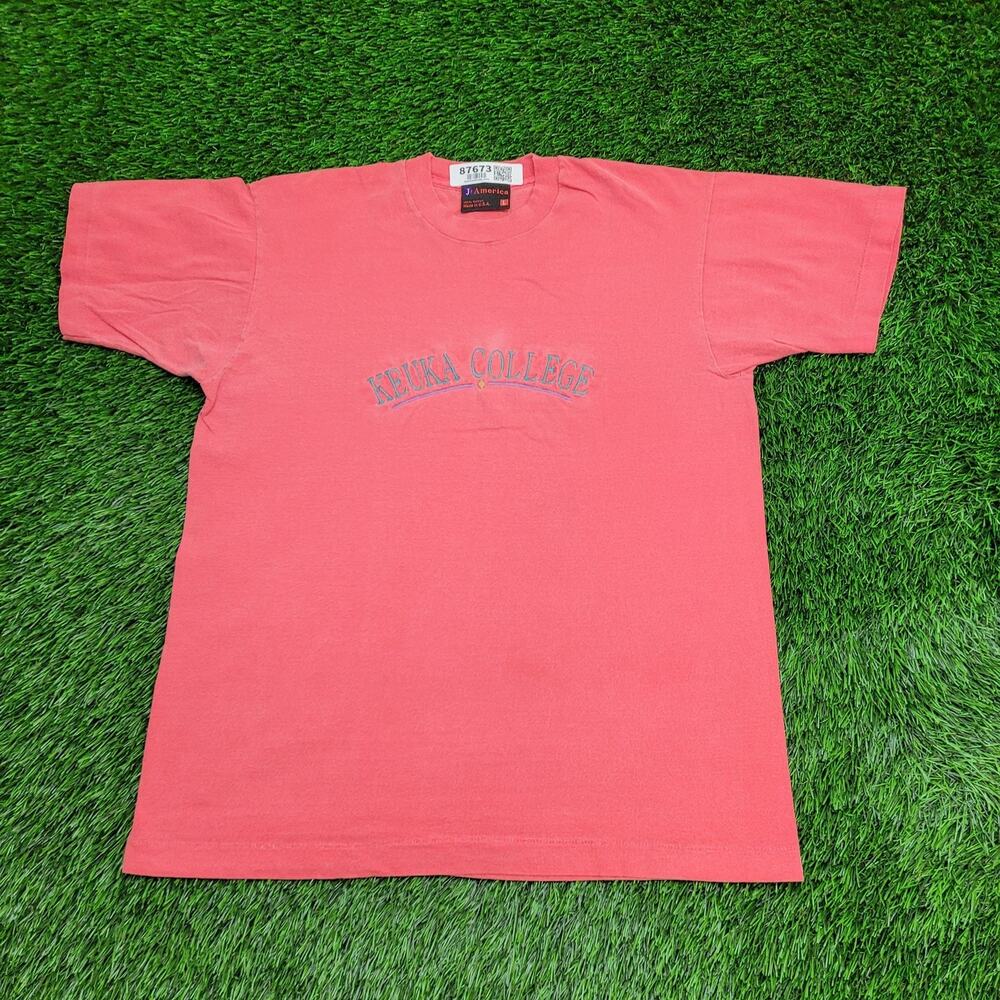 Vintage 90s Keuka College Shirt Womens Large 21x26 Pink Arch